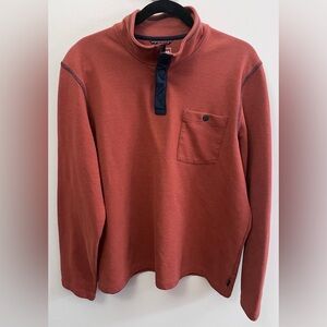 L.L. Bean Bold Coast Pullover Brick Red Henley Shirt